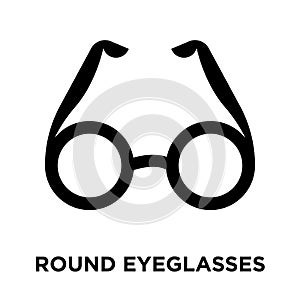 Round eyeglasses iconÂ  vector isolated on white background, log